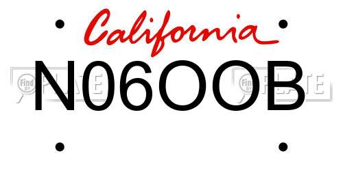 N06OOB California License Plate