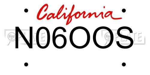 N06OOS California License Plate