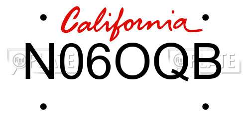 N06OQB California License Plate