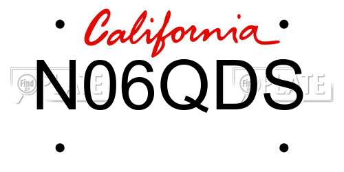 N06QDS California License Plate