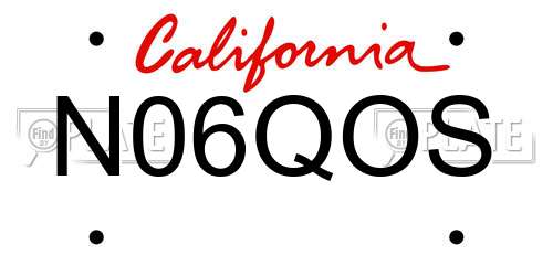 N06QOS California License Plate