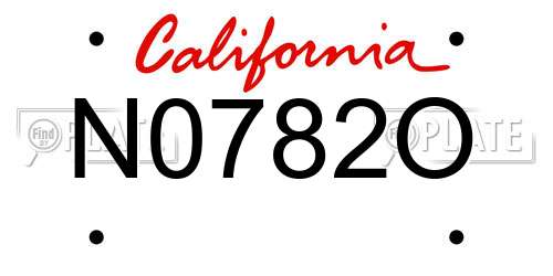 N0782O California License Plate