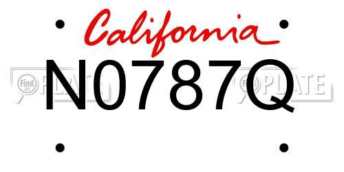 N0787Q California License Plate