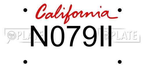 N079II California License Plate