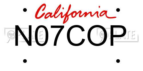 N07COP California License Plate