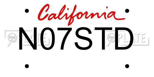 N07STD California License Plate