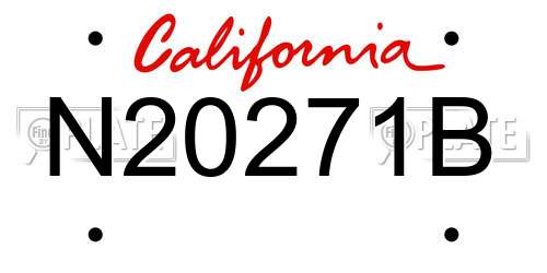 N20271B California License Plate