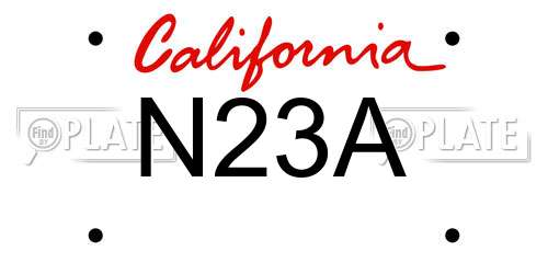 N23A California License Plate