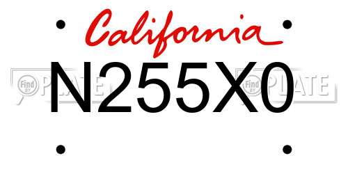 N255X0 California License Plate