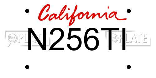 N256TI California License Plate