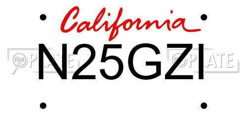 N25GZI California License Plate