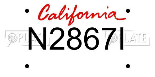 N2867I California License Plate