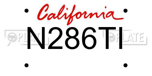 N286TI California License Plate