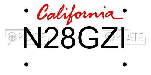 N28GZI California License Plate