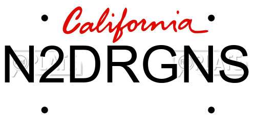 N2DRGNS California License Plate
