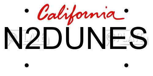 N2DUNES California License Plate