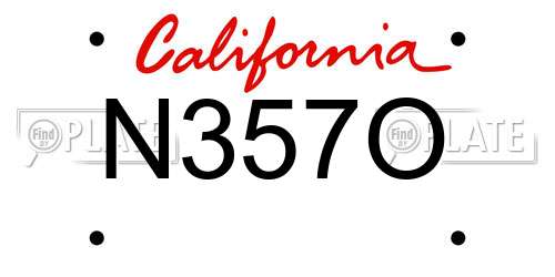 N357O California License Plate