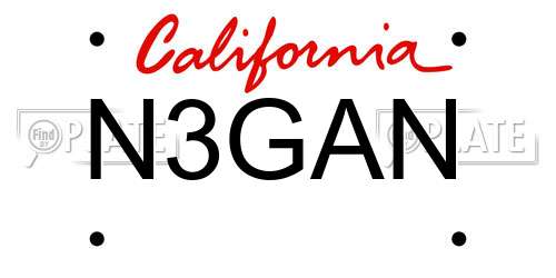 N3GAN California License Plate