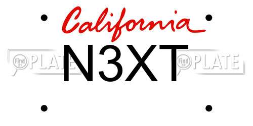 N3XT California License Plate