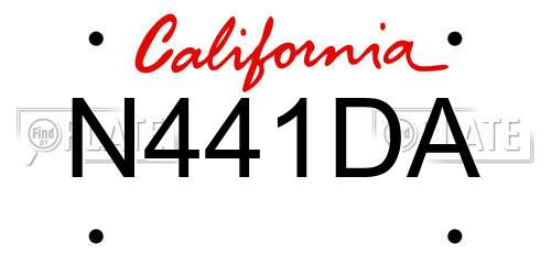 N441DA California License Plate