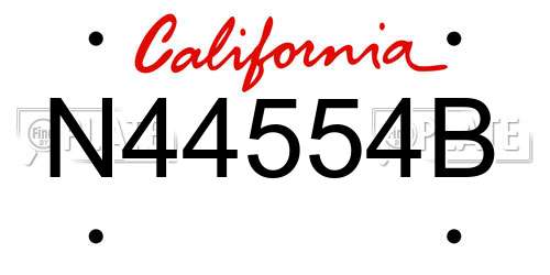 N44554B California License Plate