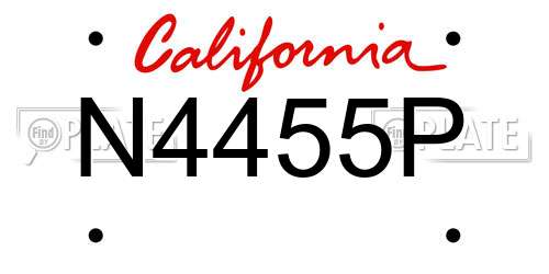 N4455P California License Plate
