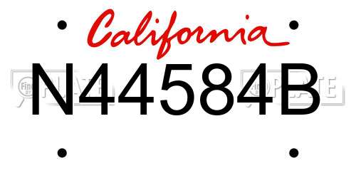 N44584B California License Plate