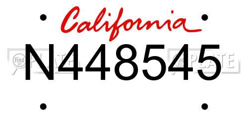 N448545 California License Plate