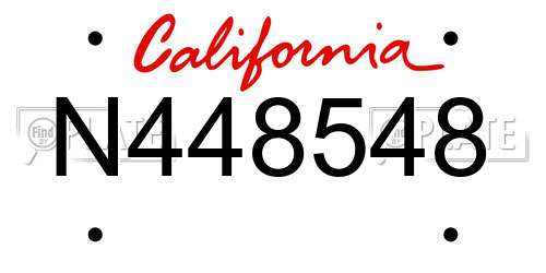 N448548 California License Plate