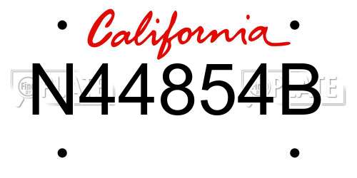 N44854B California License Plate