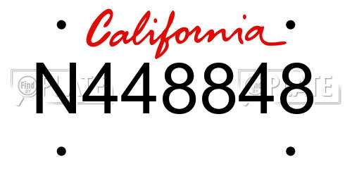 N448848 California License Plate