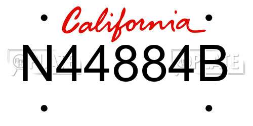 N44884B California License Plate