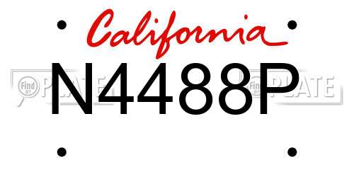 N4488P California License Plate