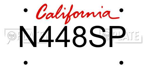 N448SP California License Plate