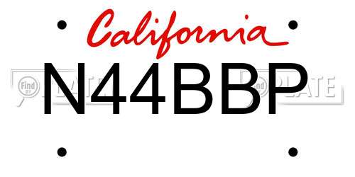 N44BBP California License Plate