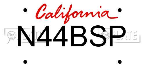 N44BSP California License Plate