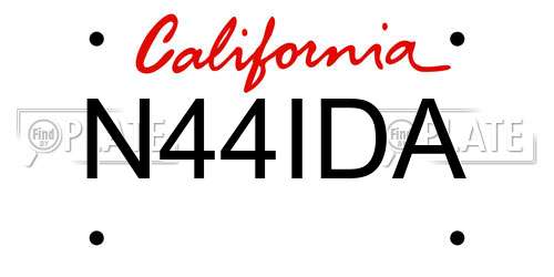 N44IDA California License Plate