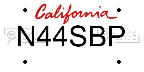 N44SBP California License Plate