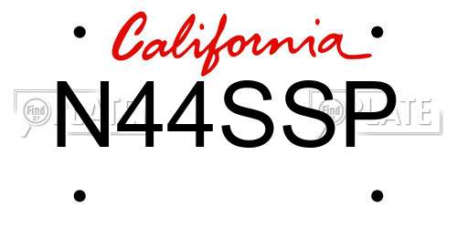 N44SSP California License Plate