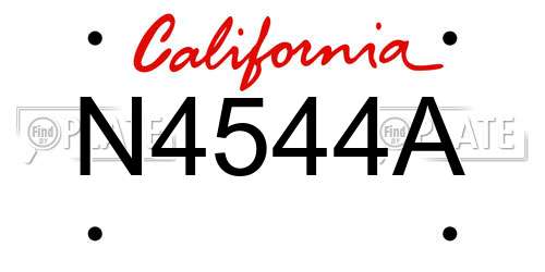 N4544A California License Plate