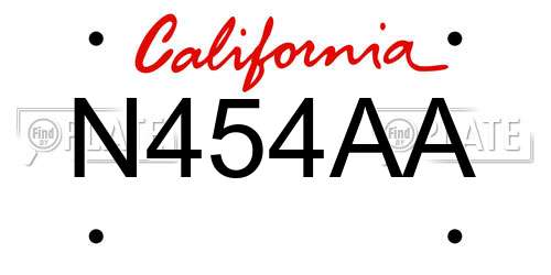 N454AA California License Plate