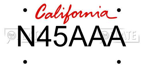N45AAA California License Plate