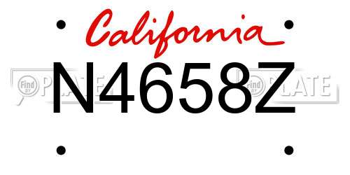 N4658Z California License Plate
