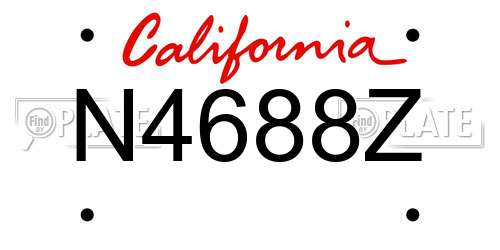 N4688Z California License Plate