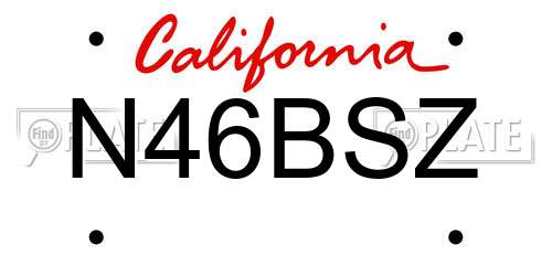 N46BSZ California License Plate