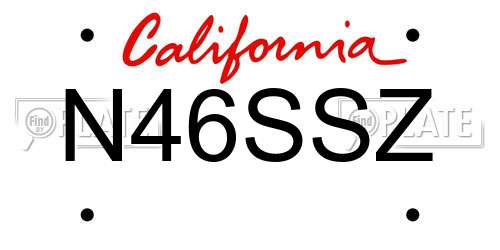N46SSZ California License Plate