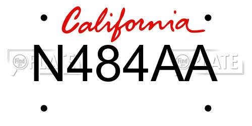 N484AA California License Plate