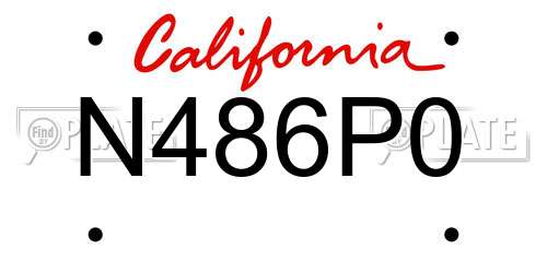 N486P0 California License Plate