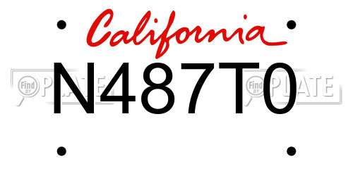 N487T0 California License Plate