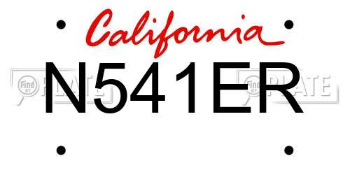 N541ER California License Plate
